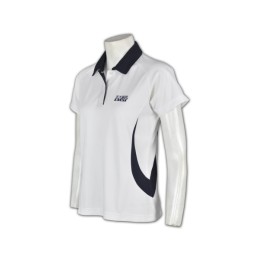 P409 網球隊衫 獨家設計網球衫 自製網球POLO 半胸拉鏈 女運動polo衫訂造 團購女性運動polo衫     白色撞色領黑色 P409 網球隊衫 獨家設計網球衫 自製網球POLO 半胸拉鏈 女運動polo衫訂造 團購女性運動polo衫     白色撞色領黑色